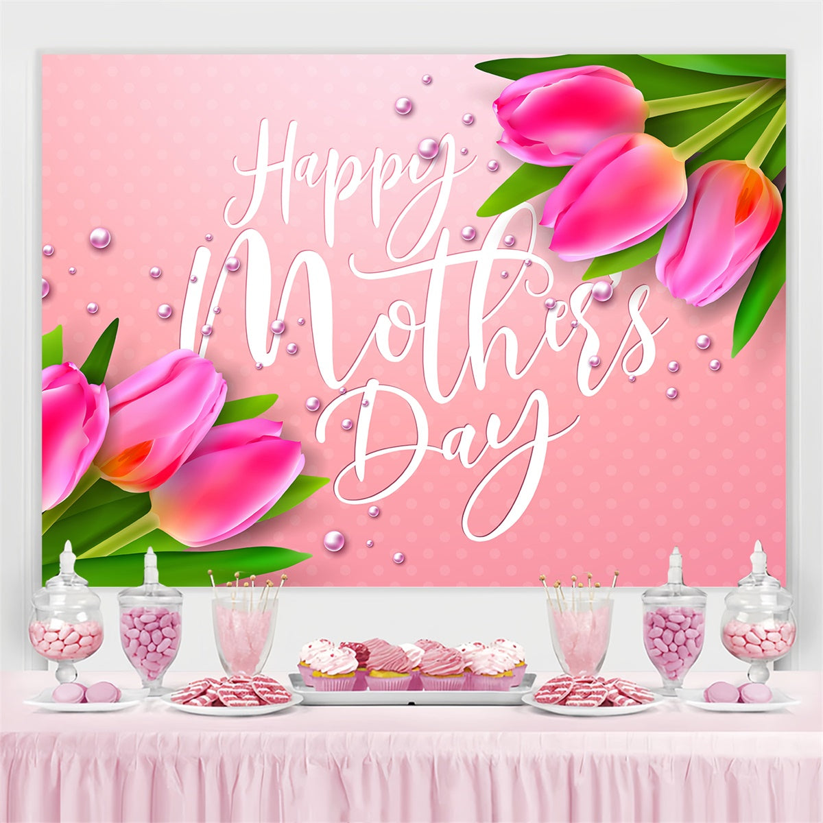 Mother's Day Backdrop Ideas Elegant Blooming Tulip Custom Backdrop LXX3-74