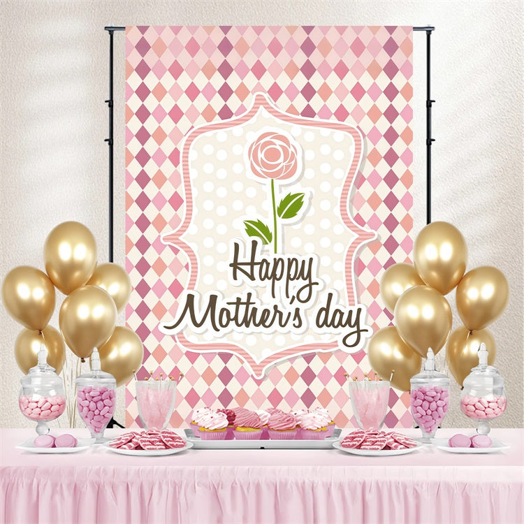 Happy Mothers Day Backdrop Chic Rose Framed Customized Backdrop LXX3-82
