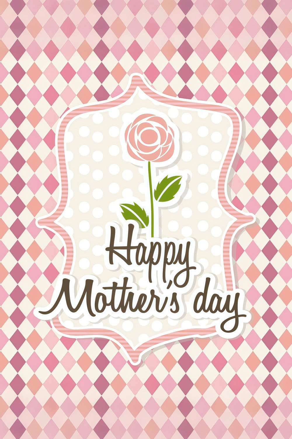 Happy Mothers Day Backdrop Chic Rose Framed Customized Backdrop LXX3-82