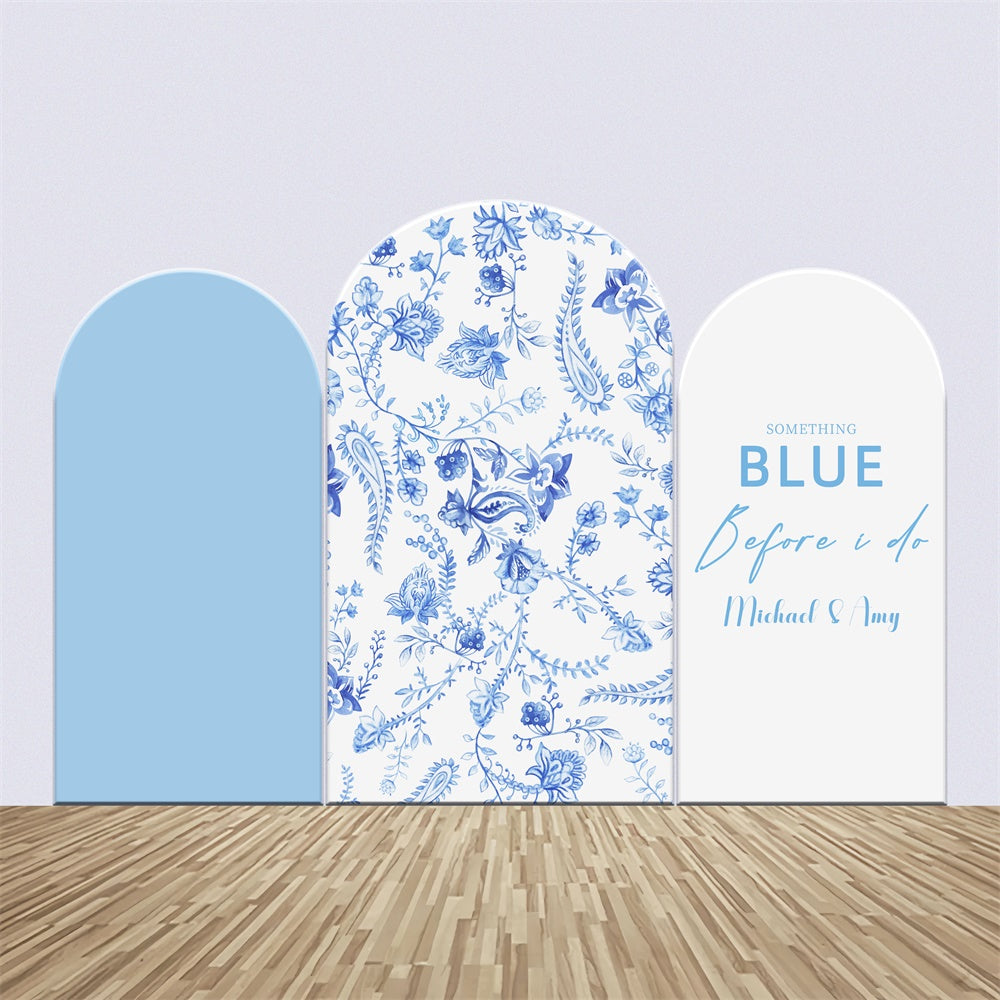 Backrop Custom Custom Wedding Backdrop Vintage Blue Pattern Arch Backdrop Kit LXX4-10