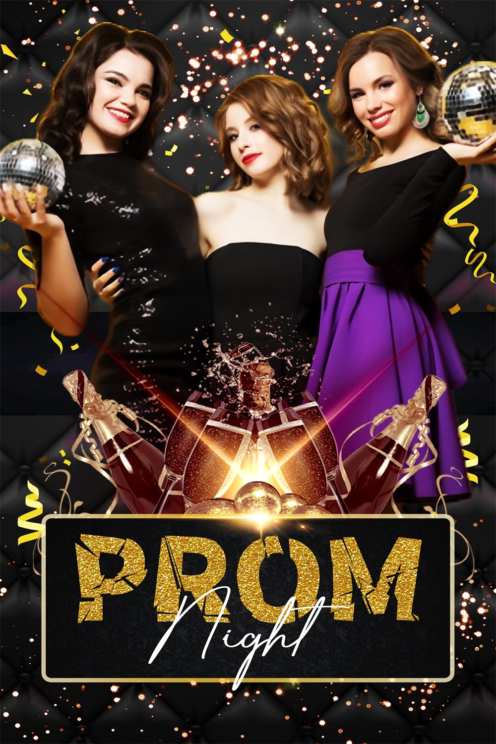 Prom Backdrop Ideas Glitter Champagne Graduation Party Backdrop LXX4-161