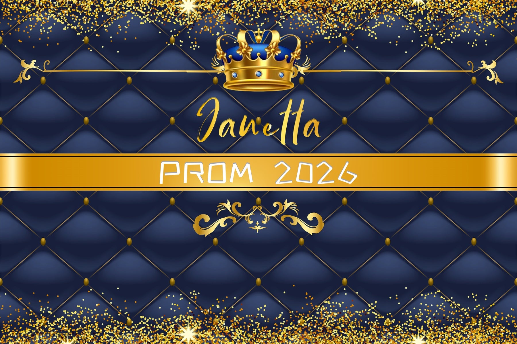 Prom Backdrop Glamorous Crown Theme Graduation Party Backdrop LXX4-170