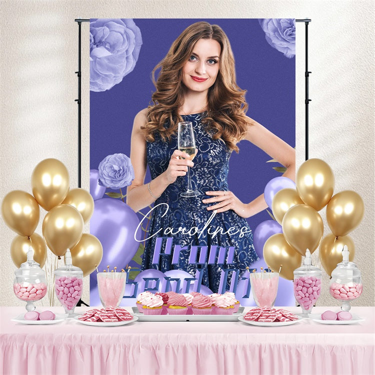 Prom Photo Backdrop Floral Fantasy Graduation Party Backdrop LXX4-179