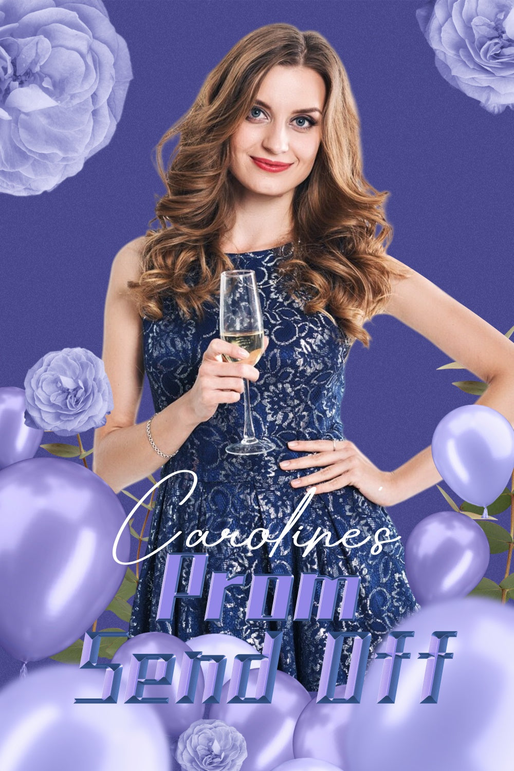 Prom Photo Backdrop Floral Fantasy Graduation Party Backdrop LXX4-179