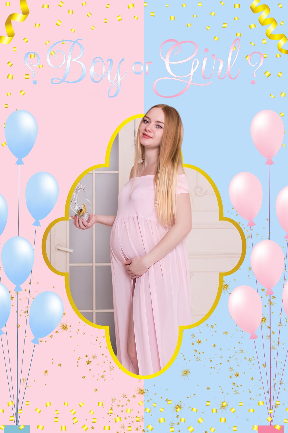 Baby Shower Backdrops Gender Reveal Sparkle Balloon Customized Backdrop LXX4-183
