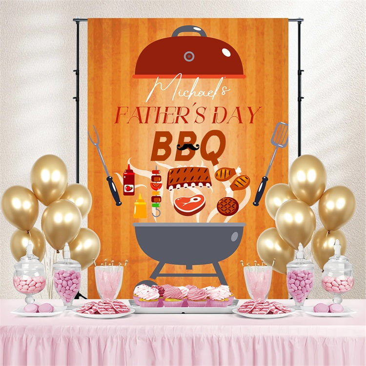 Father's Day Backdrop Ideas Playful BBQ Party Customized Backdrop LXX5-10