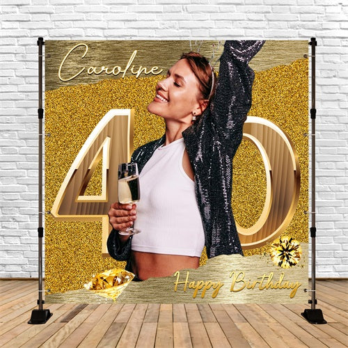 40th Birthday Backdrop Glam Fabulous Custom Backdrop LXX5-107