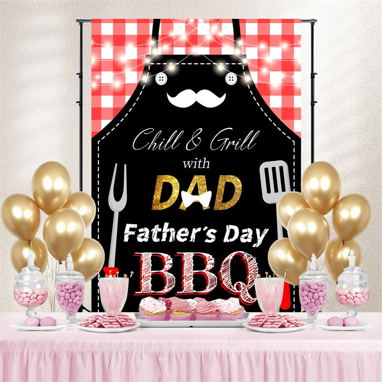 Fathers Day Photo Backdrop Apron Tools BBQ Personalised Backdrop LXX5-11
