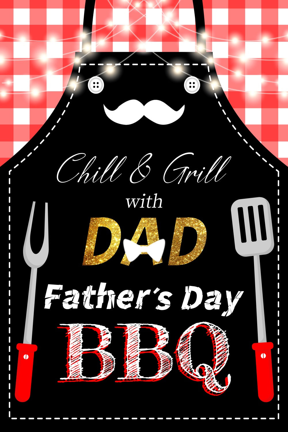 Fathers Day Photo Backdrop Apron Tools BBQ Personalised Backdrop LXX5-11