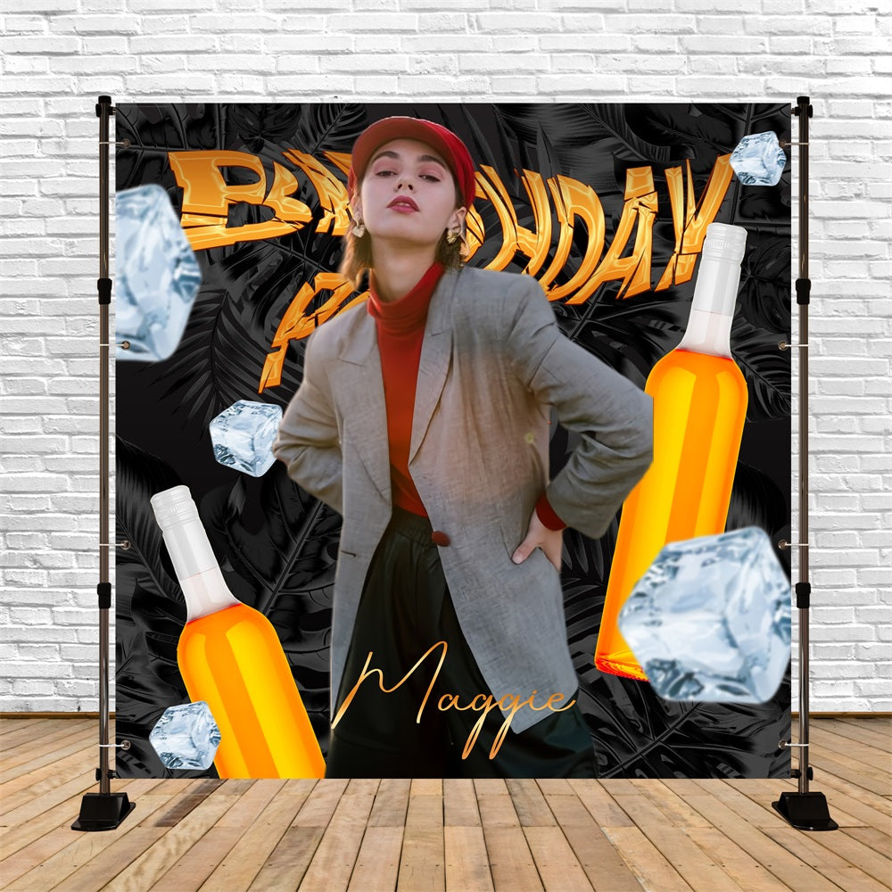 Happy Birthday Backdrop Cocktail Bash Custom Backdrop LXX5-115