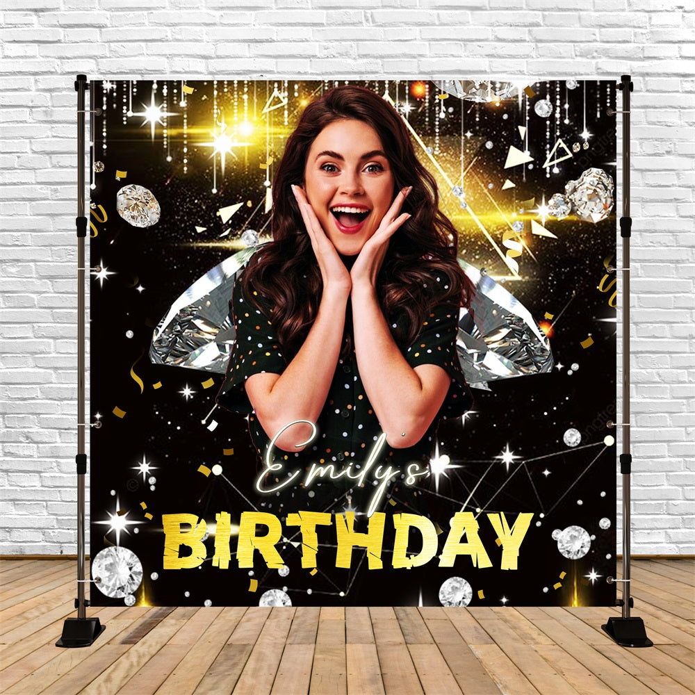 Backdrop Ideas For Birthday Dazzling Diamond Party Customized Backdrop LXX5-117