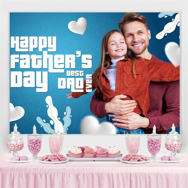 Fathers Day Backdrops Blue Heart Hug Custom Backdrop LXX5-12
