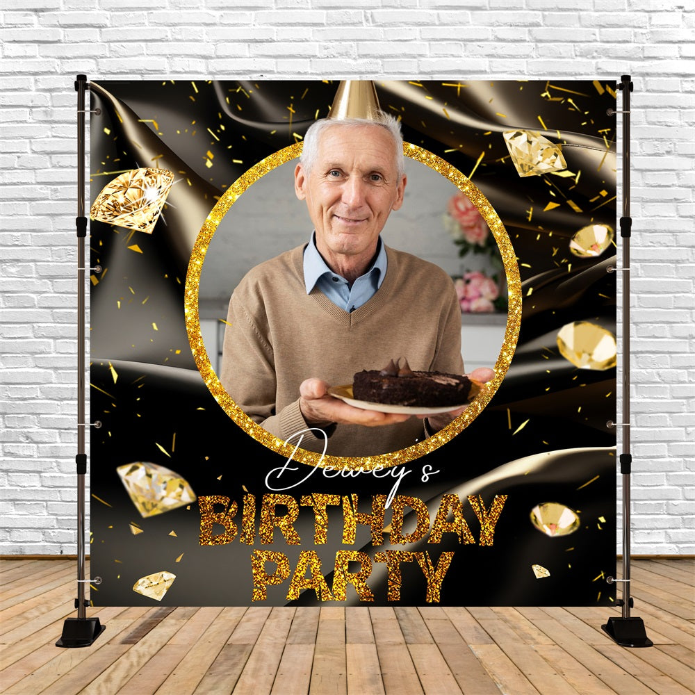 Custom Birthday Backdrops Sparkling Diamond Celebration Backdrop LXX5-121