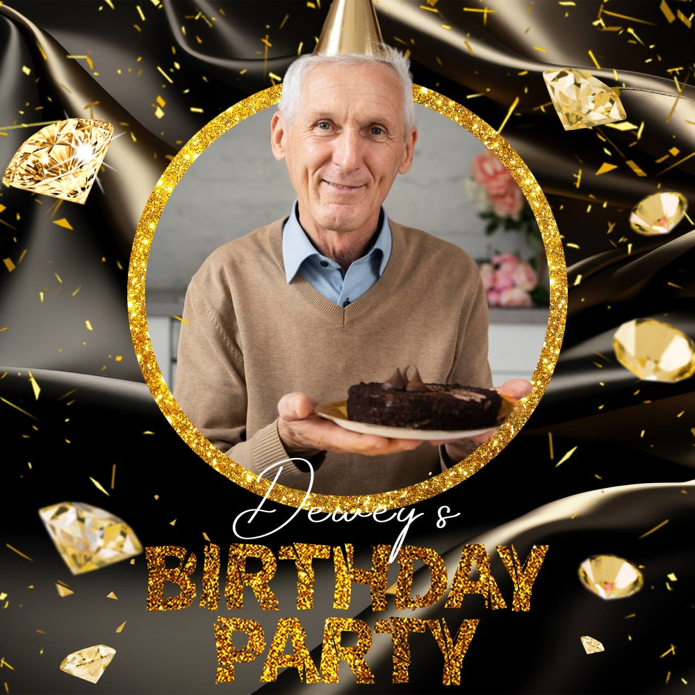 Custom Birthday Backdrops Sparkling Diamond Celebration Backdrop LXX5-121