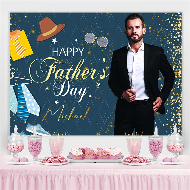 Father's Day Photo Backdrop Ideas Gold Sparkle Customized Backdrop LXX5-14