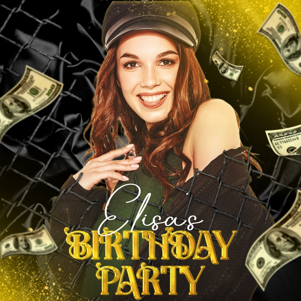 Custom Backdrop For Birthday Party Fortune Bash Backdrop LXX5-147