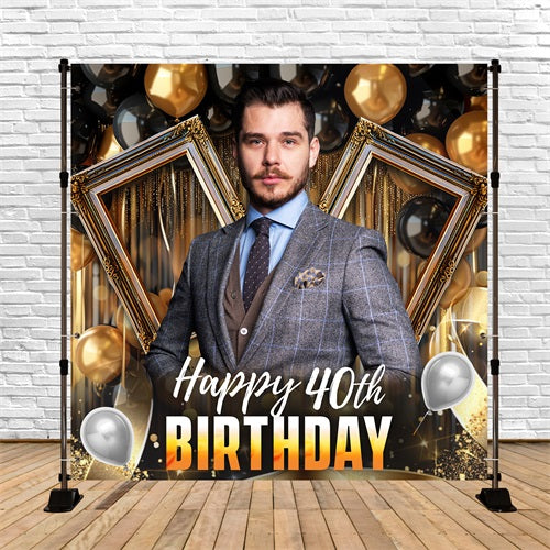 40th Birthday Backdrop Bash Balloon Custom Backdrop LXX5-149