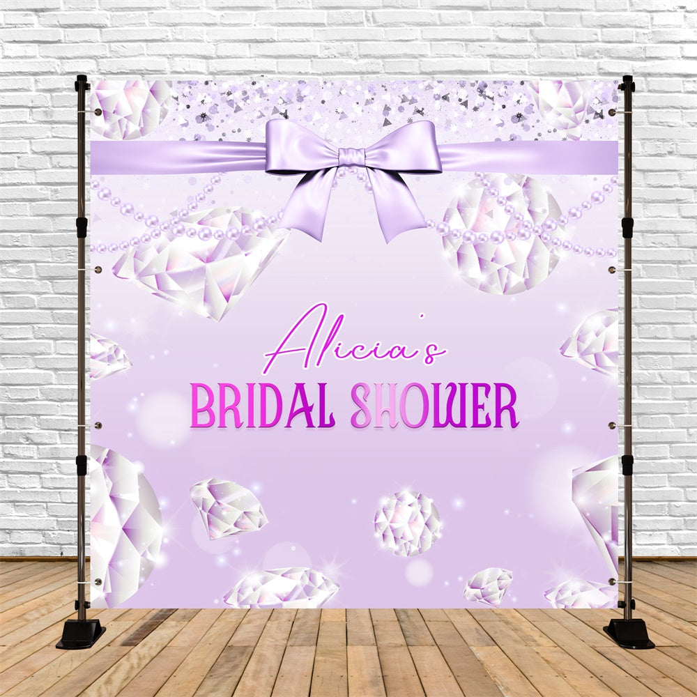 Bridal Shower Backdrop Pastel Purple Diamond Customized Backdrop LXX5-155