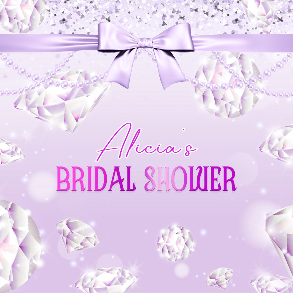 Bridal Shower Backdrop Pastel Purple Diamond Customized Backdrop LXX5-155