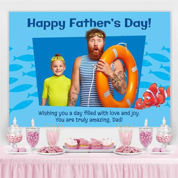 Fathers Day Backdrop Funny Pool Day Custom Backdrop LXX5-16