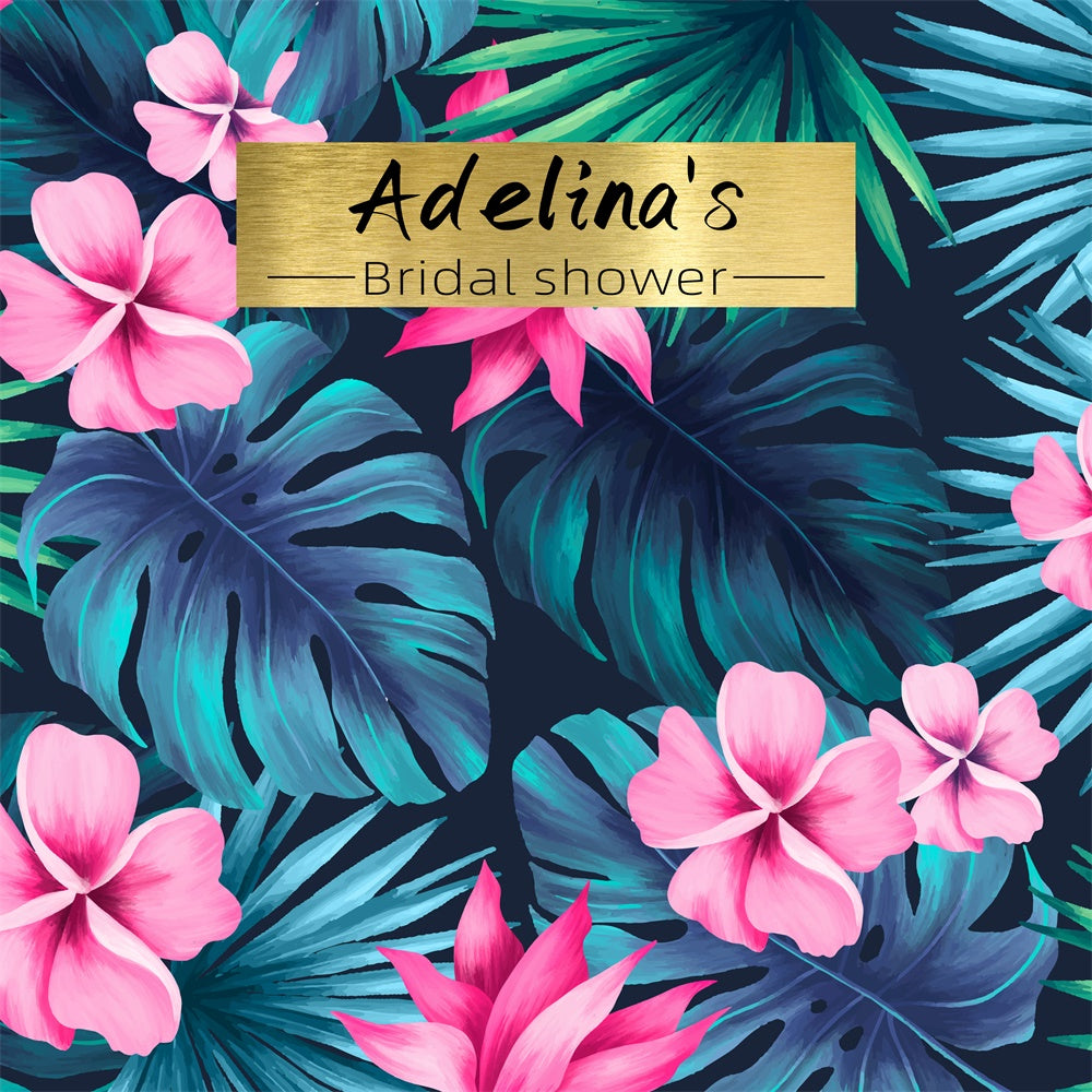 Bridal Backdrop Ideas Tropical Palm Floral Customized Backdrop LXX5-172