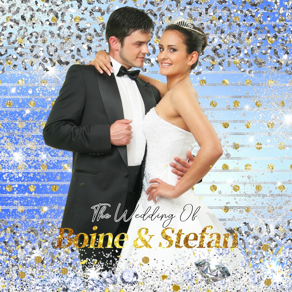 Photo Backdrop Wedding Luxury Confetti Glam Customized Backdrop LXX5-175