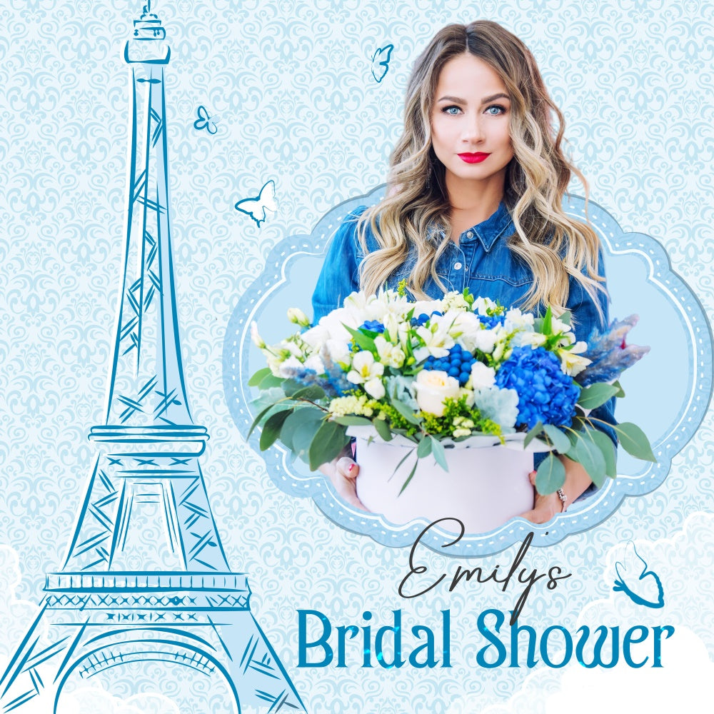 Bridal Shower Backdrops Paris Chic Floral Customized Backdrop LXX5-181
