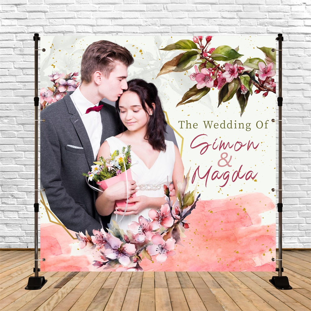 Backdrop For Wedding Botanical Watercolor Customized Backdrop LXX5-188