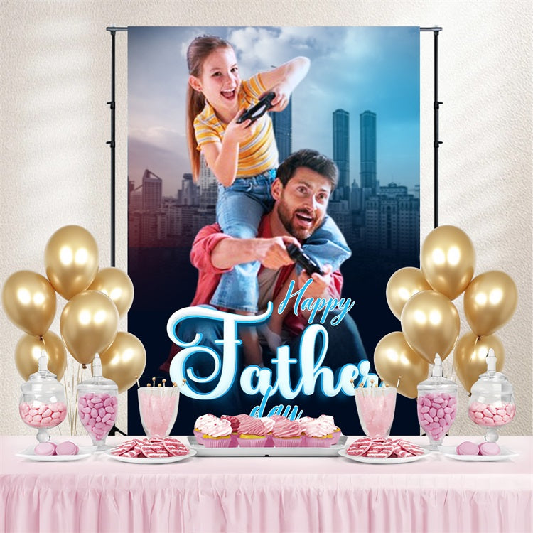 Happy Father's Day Backdrop City Adventure Game Personalised Backdrop LXX5-20
