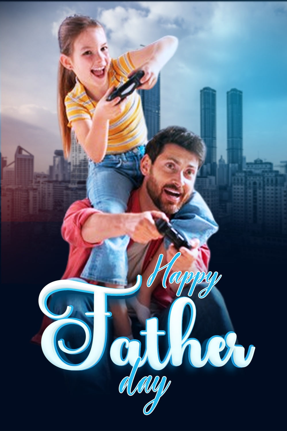 Happy Father's Day Backdrop City Adventure Game Personalised Backdrop LXX5-20