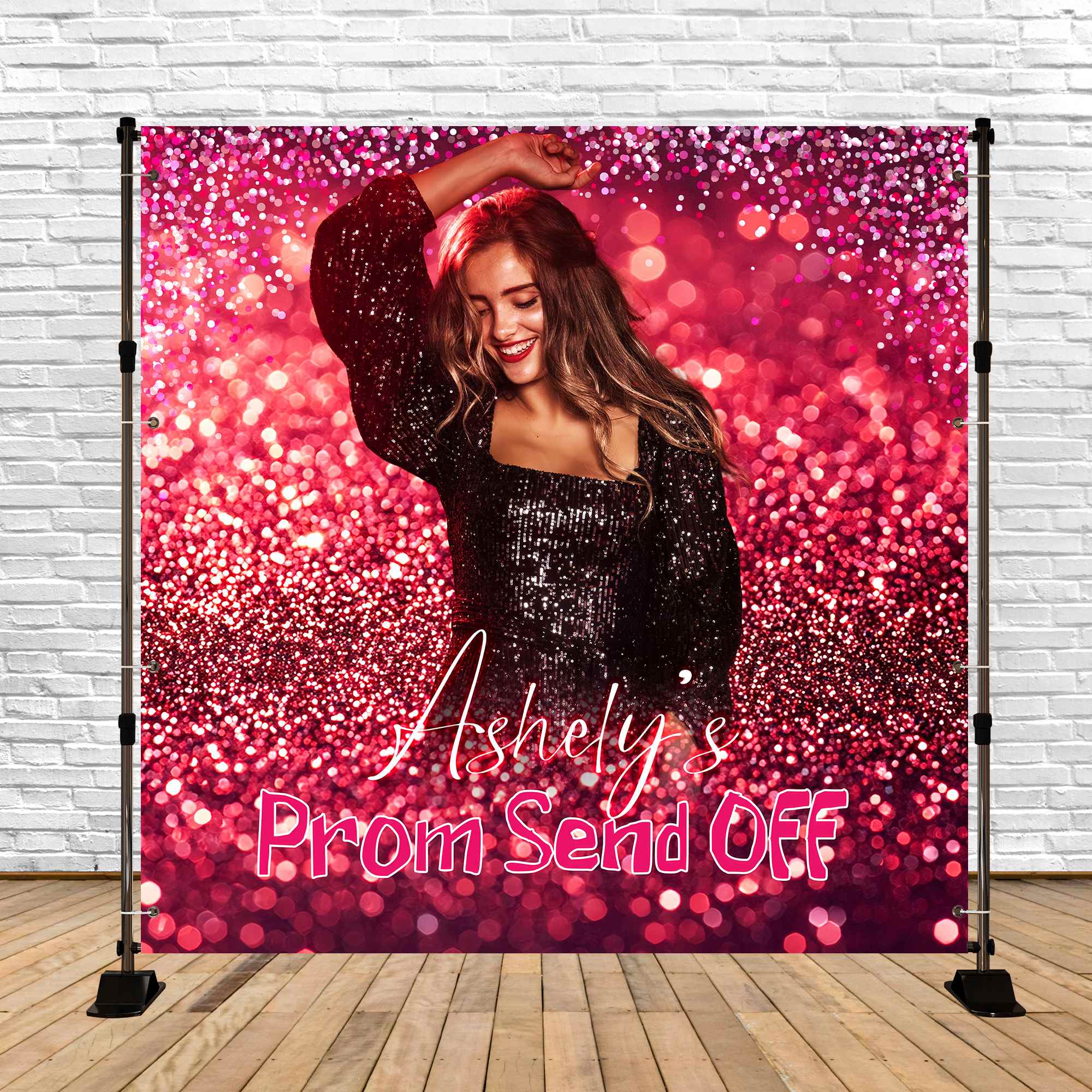 Prom Backdrop Ideas Red Sparkle Glam Custom Party Graduation Backdrop LXX5-205