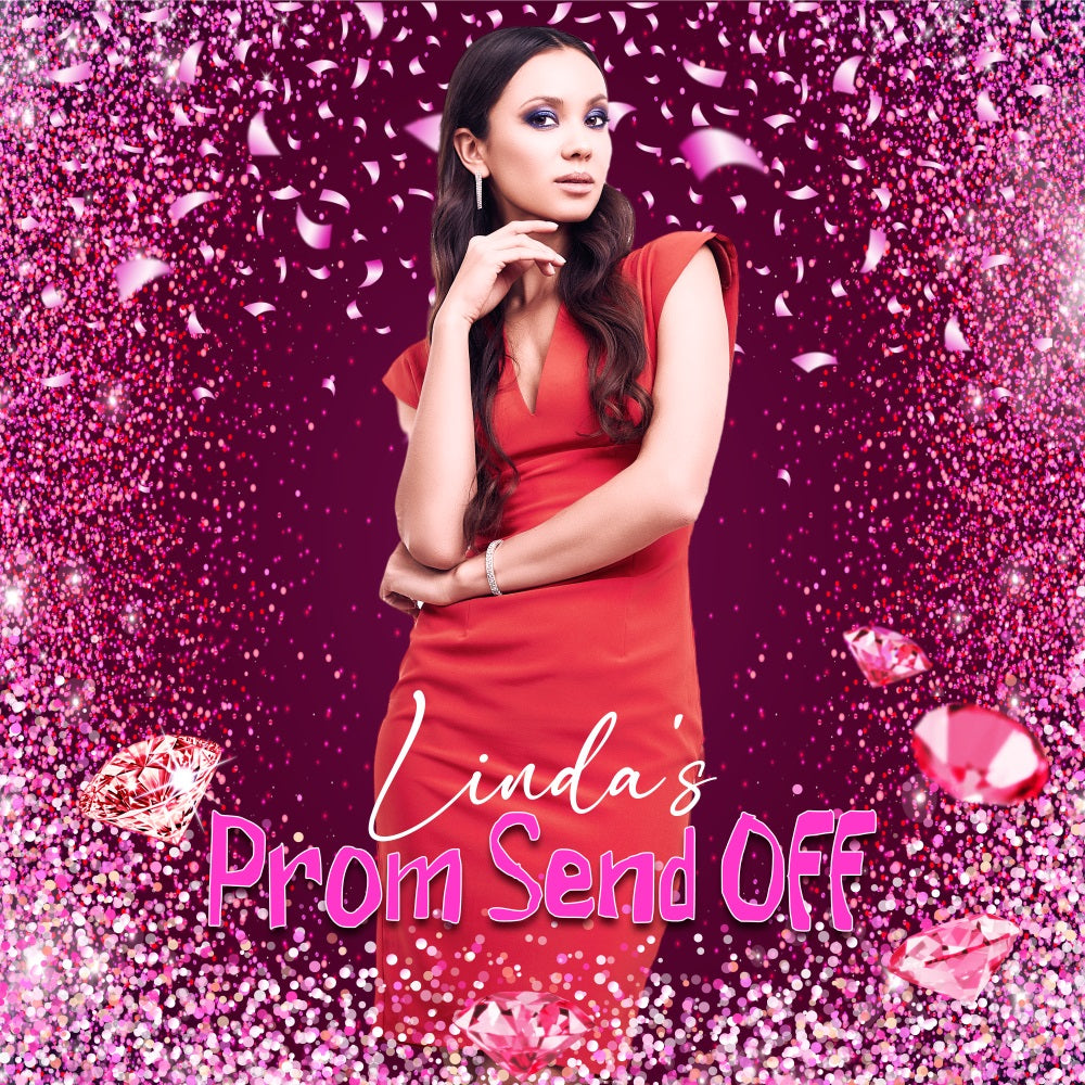 Prom Backdrop Design Glitter Confetti Diamond Personalized Party Graduation Backdrop LXX5-206