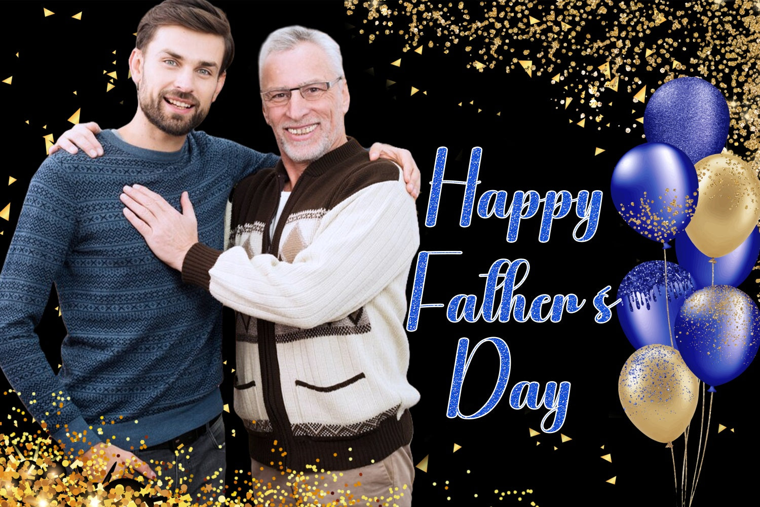 Fathers Day Photo Backdrop Glitter Confetti Balloons Custom Backdrop LXX5-21
