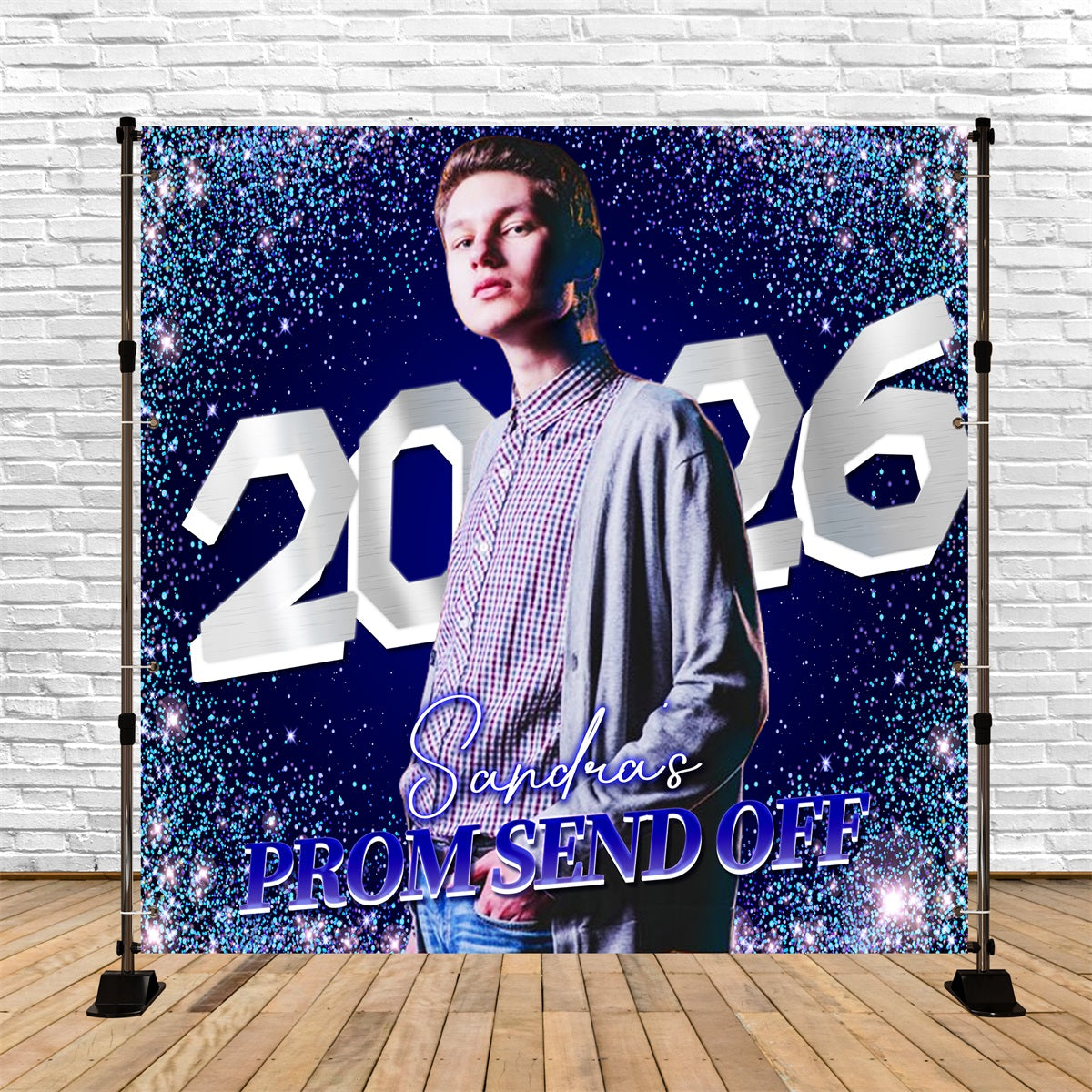 Prom Photo Backdrop Sparkle Celebration Personalized Party Graduation