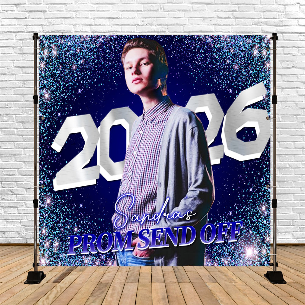 Prom Photo Backdrop Sparkle Celebration Personalized Party Graduation