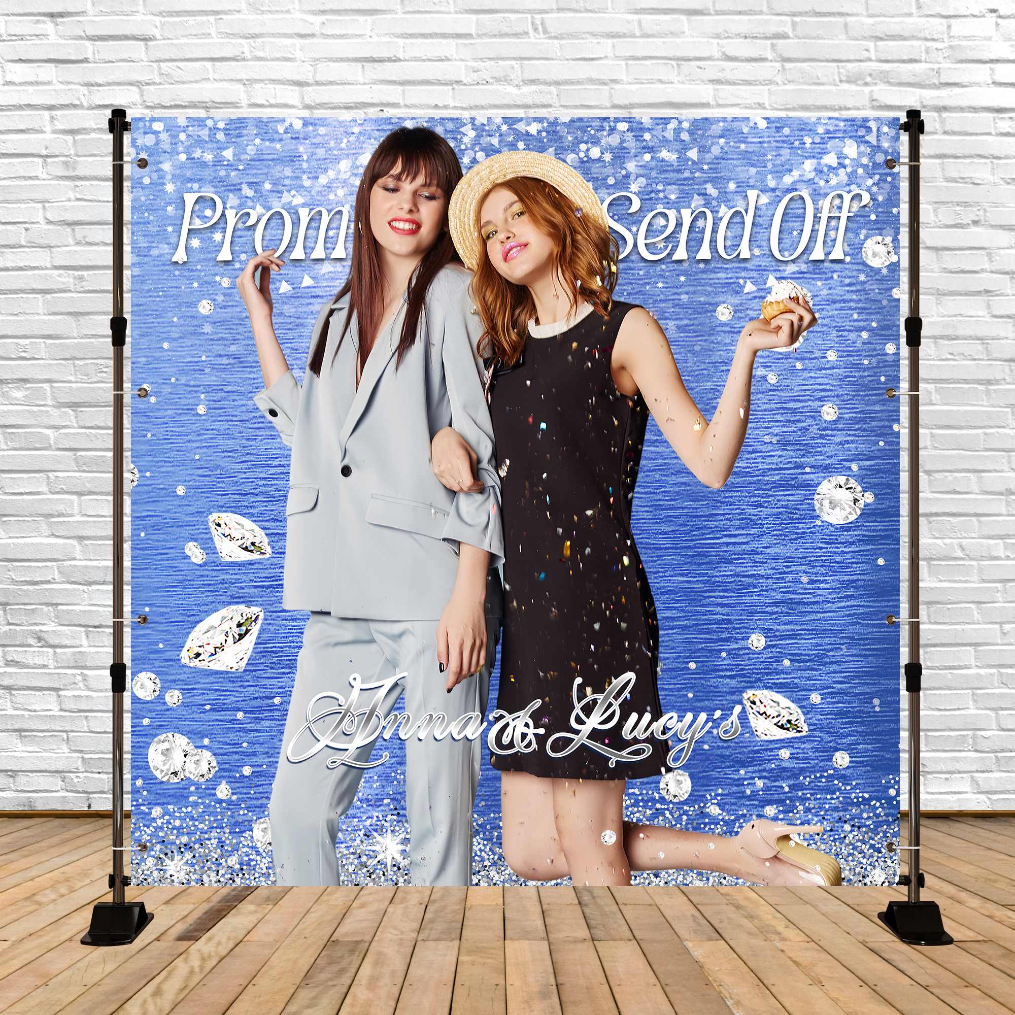 Prom 2025 Backdrop Diamond Send-Off Customized Party Graduation Backdrop LXX5-219
