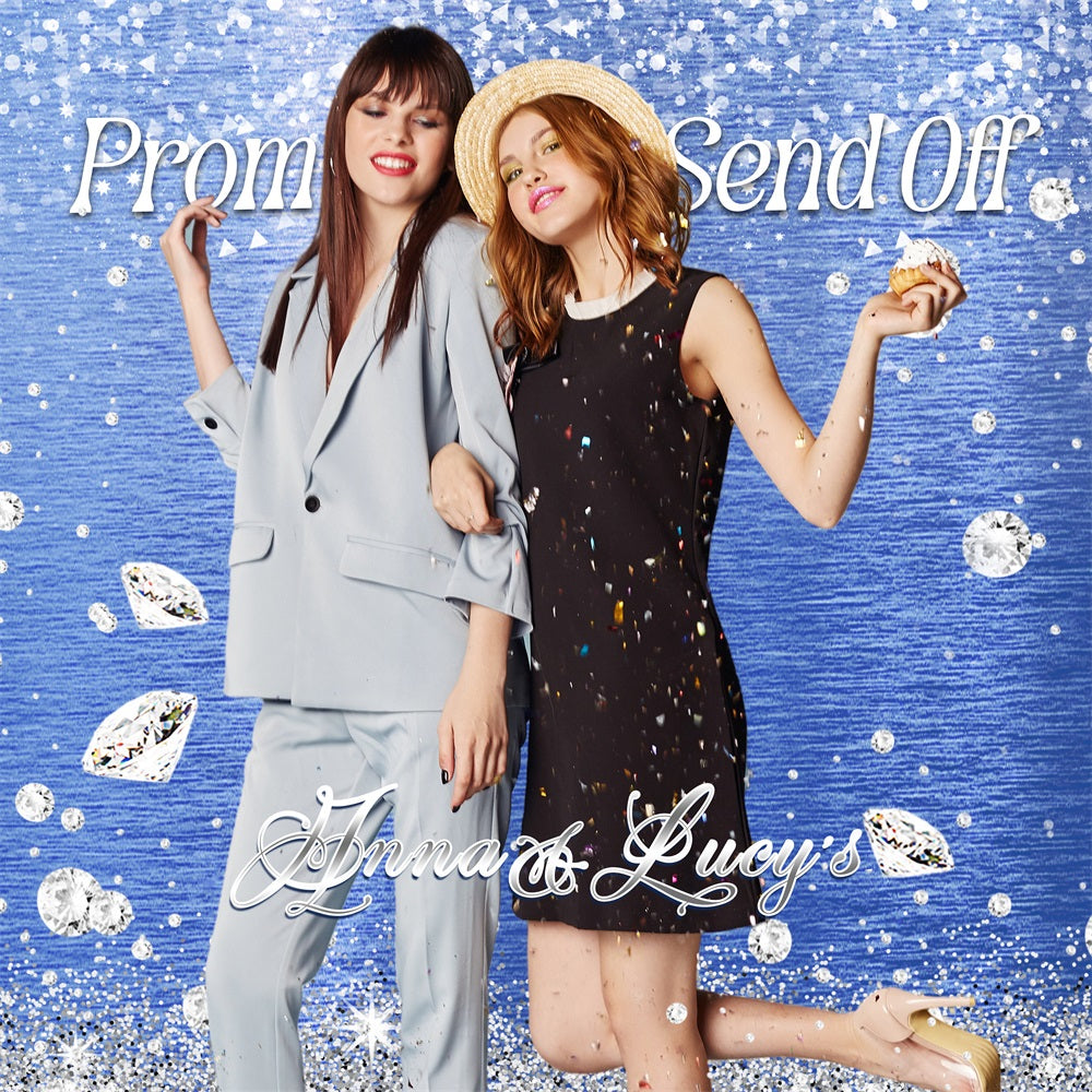 Prom 2025 Backdrop Diamond Send-Off Customized Party Graduation Backdrop LXX5-219