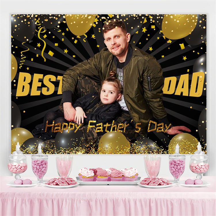 Happy Fathers Day Backdrop Gold Confetti Glitter Customized Backdrop LXX5-23