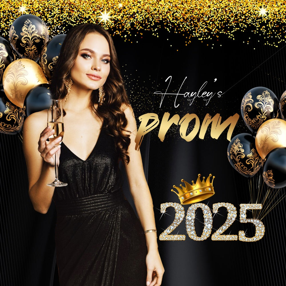 Prom Backdrop Glamour Balloon Personalized Party Graduation Backdrop LXX5-230
