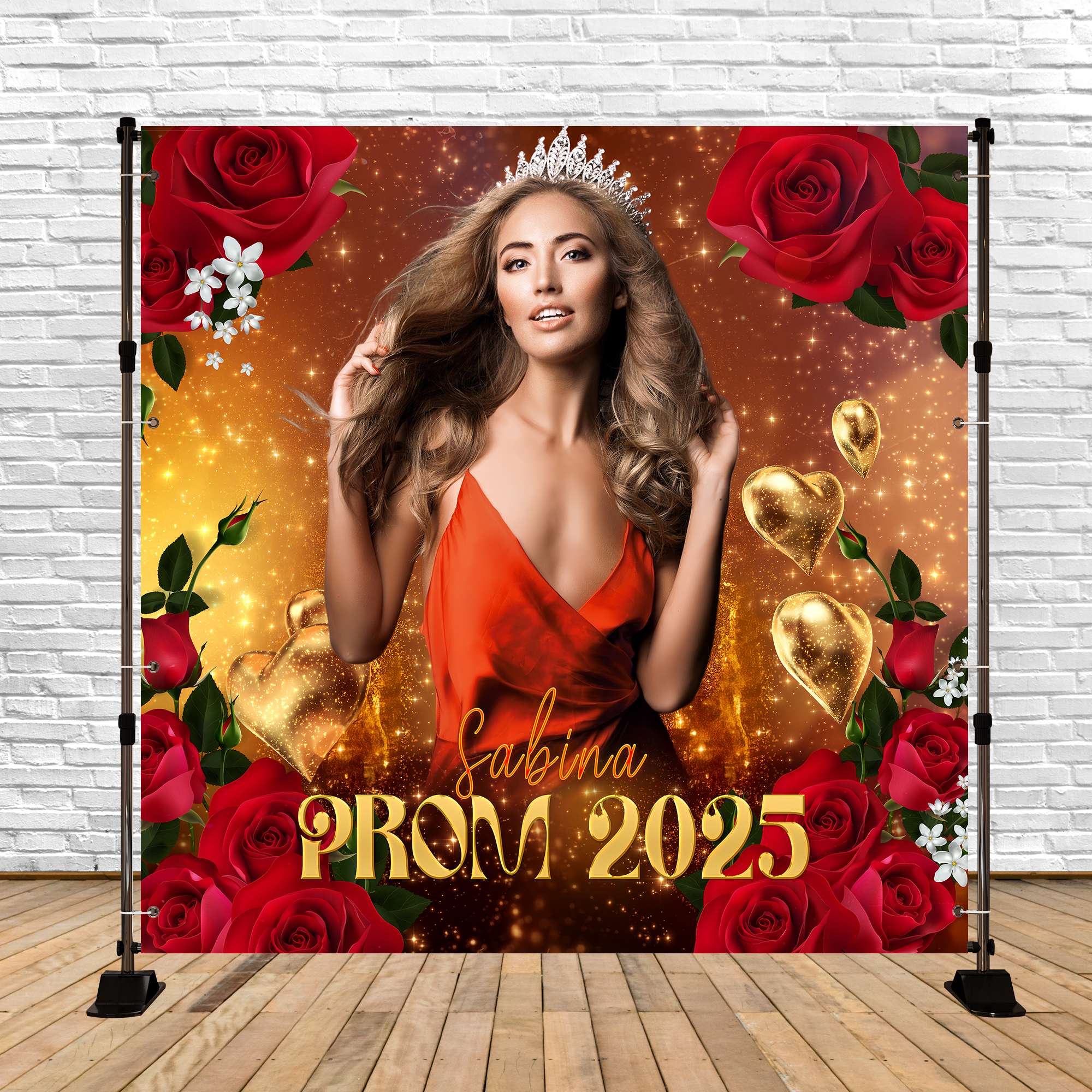 Prom Backdrops Radiance Roses Customized Party Graduation Backdrop LXX5-231