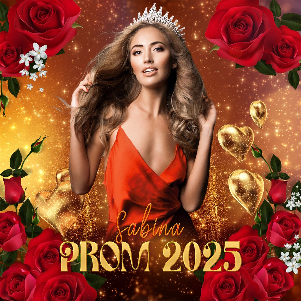 Prom Backdrops Radiance Roses Customized Party Graduation Backdrop LXX5-231