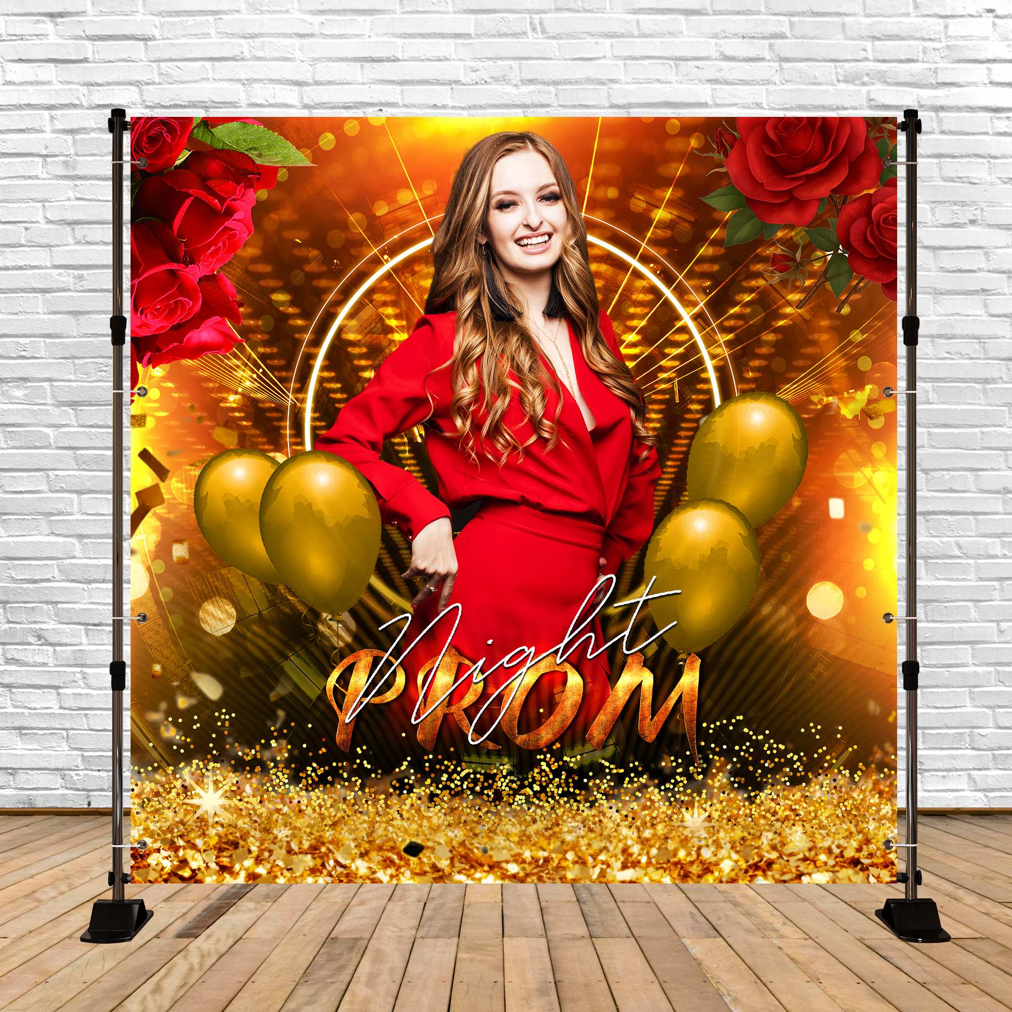 Prom Photo Backdrop Disco Rose Night Personalised Party Graduation Backdrop LXX5-232