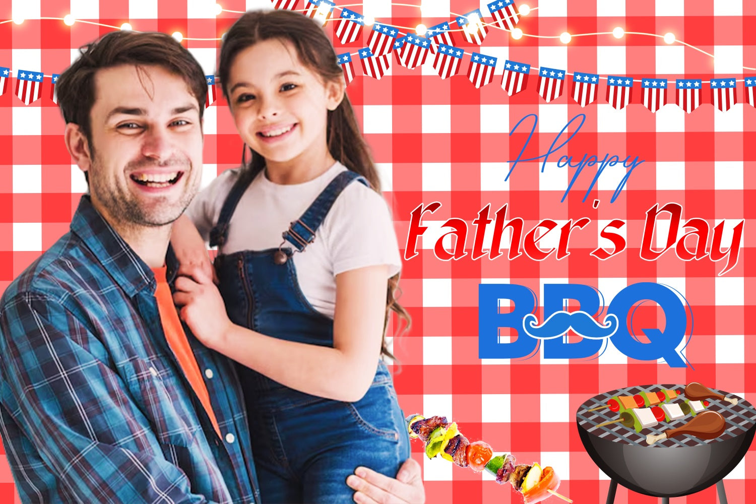 Fathers Day Photo Backdrop Ideas Sweet BBQ Moment Personalized Backdrop LXX5-26
