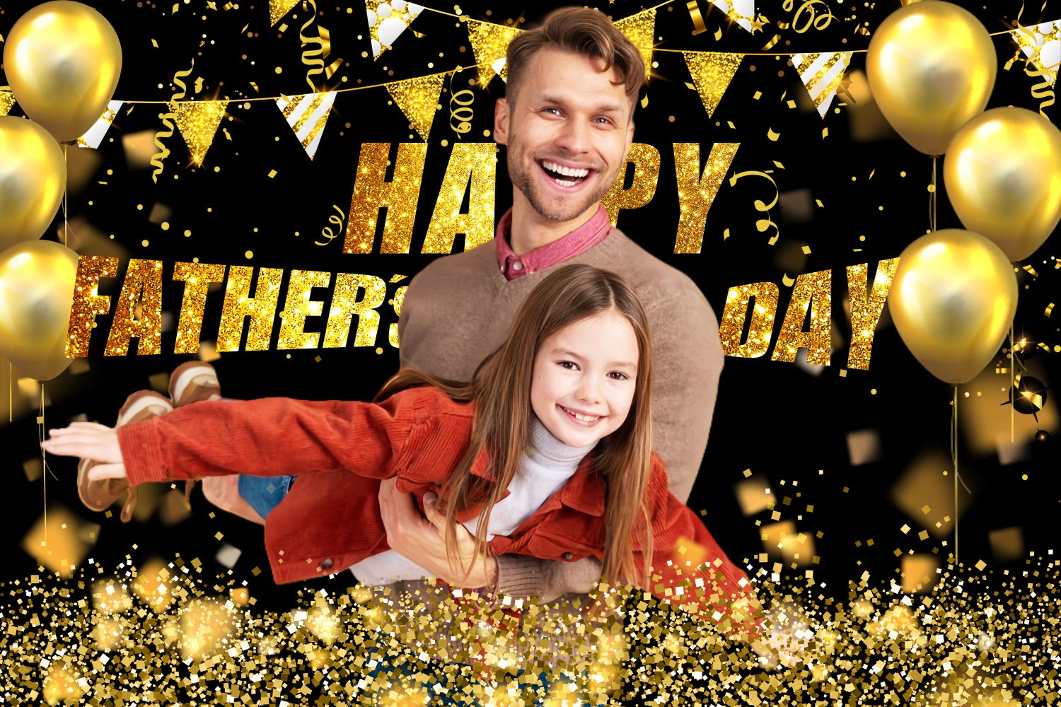 Backdrop Fathers Day Glitter Balloons Fun Personalised Backdrop LXX5-28