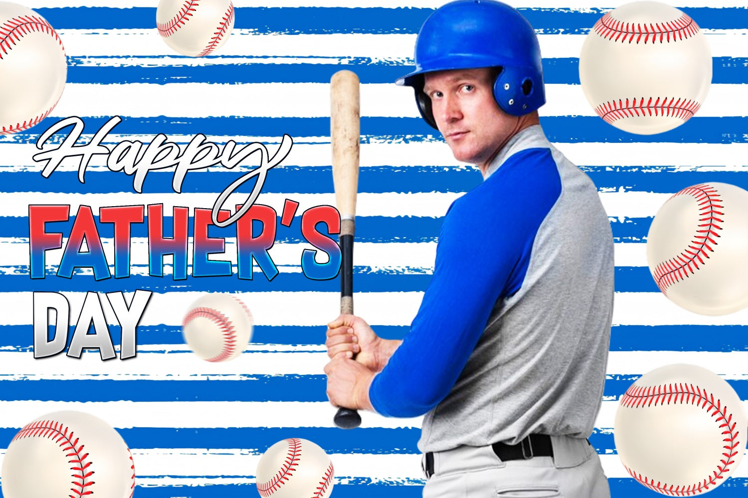 Father's Day Backdrop Ideas Baseball Player Themed Personalized Backdrop LXX5-30