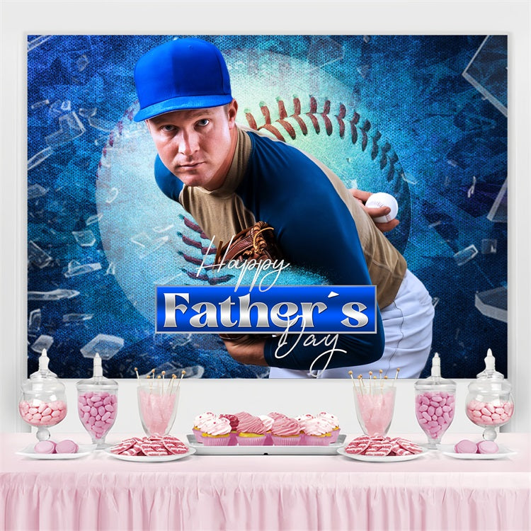 Father's Day Backdrop Baseball Champion Moment Personalised Backdrop LXX5-32