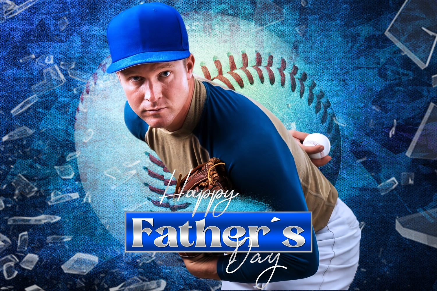 Father's Day Backdrop Baseball Champion Moment Personalised Backdrop LXX5-32