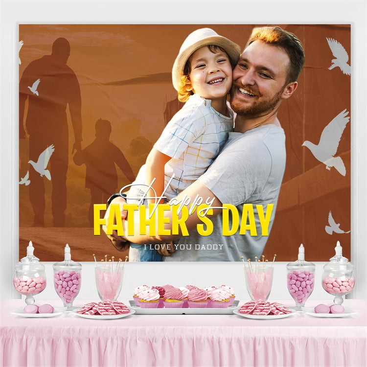Father's Day Photo Backdrop Flying Doves Silhouette Custom Backdrop LXX5-34