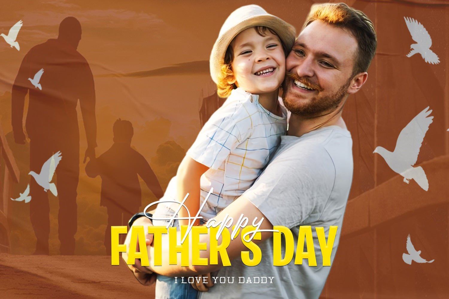 Father's Day Photo Backdrop Flying Doves Silhouette Custom Backdrop LXX5-34