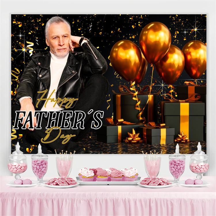 Fathers Day Backdrops Gold Balloons Gift Personalised Backdrop LXX5-37